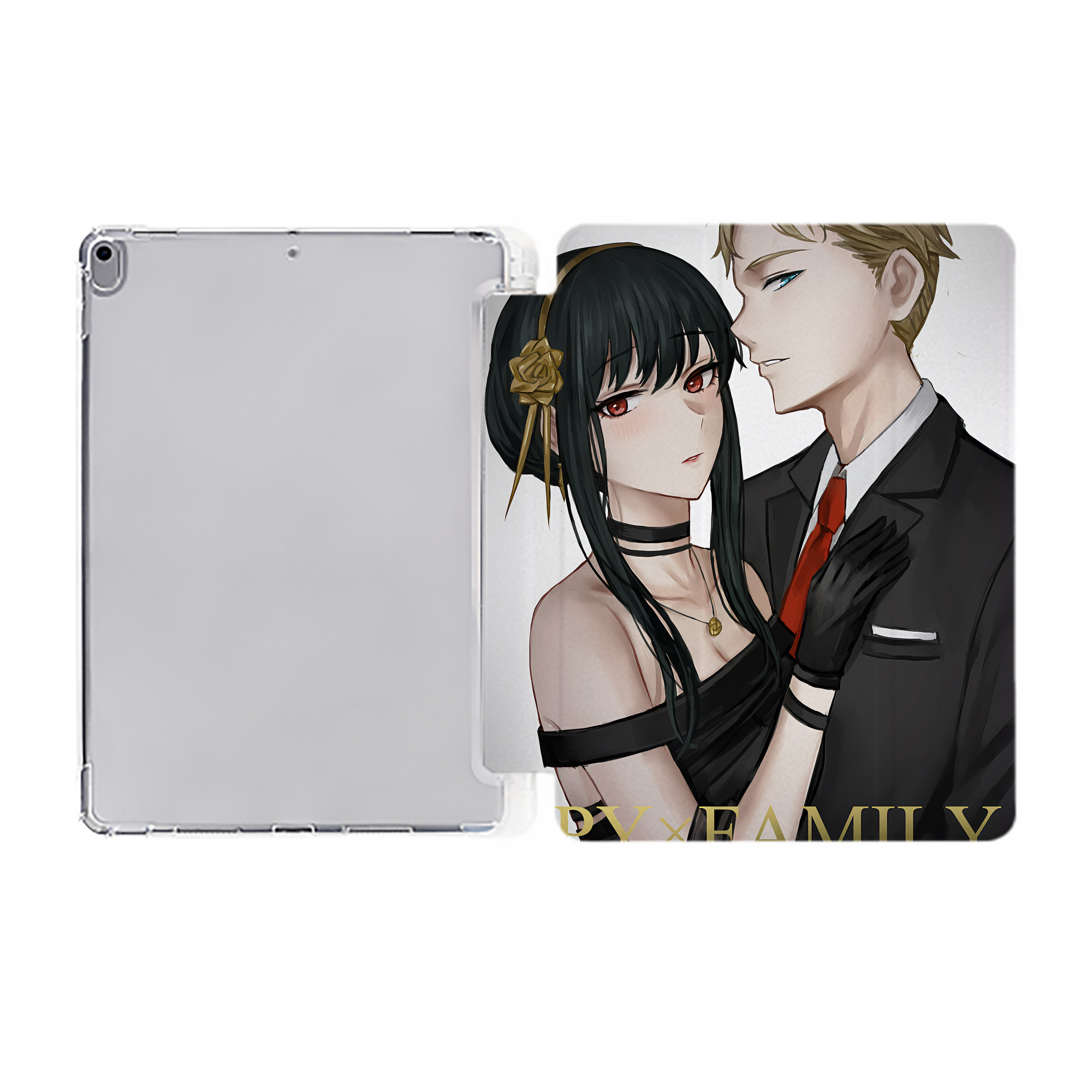 （画像用） SPY×FAMILY间谍家家酒 IPad ケース ペン収納付き 三つ折りスタンド PUレザー×シリコン 対応機種9.5/10.5/10.9インチ